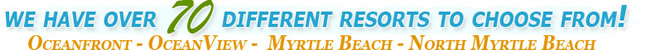 Resorts in Myrtle and North Myrtle Beach
